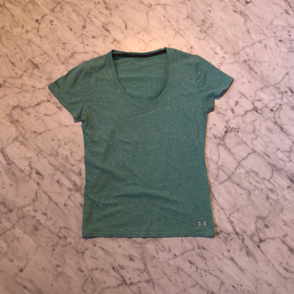 Under Armour Women's Short Sleeve V-Neck Tee Green